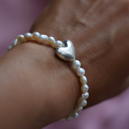 Silver heart bracelet