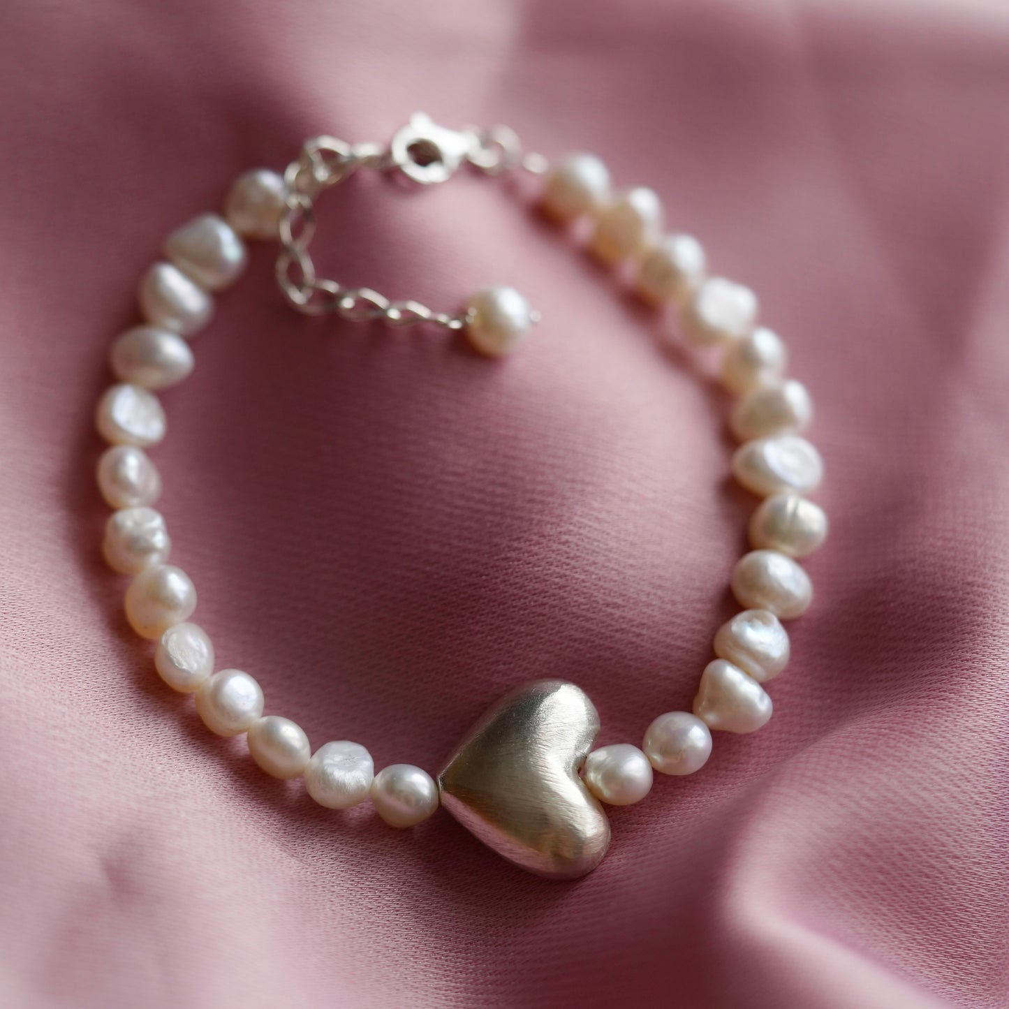 Silver heart bracelet