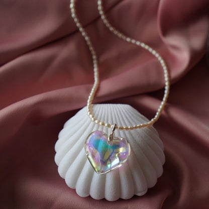 Pearl glass heart