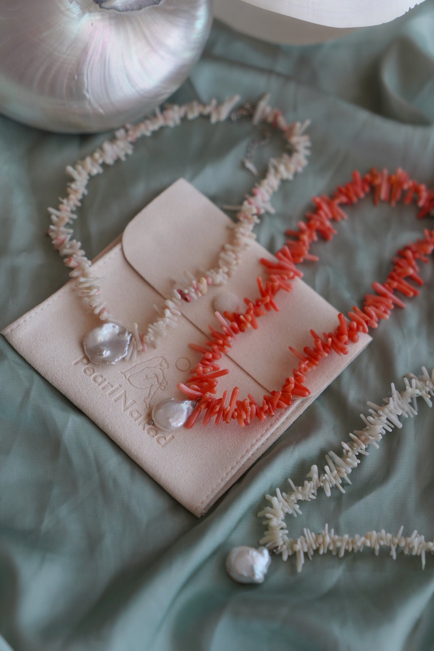 Orange coral necklace