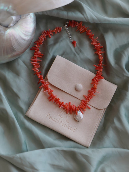 Orange coral necklace