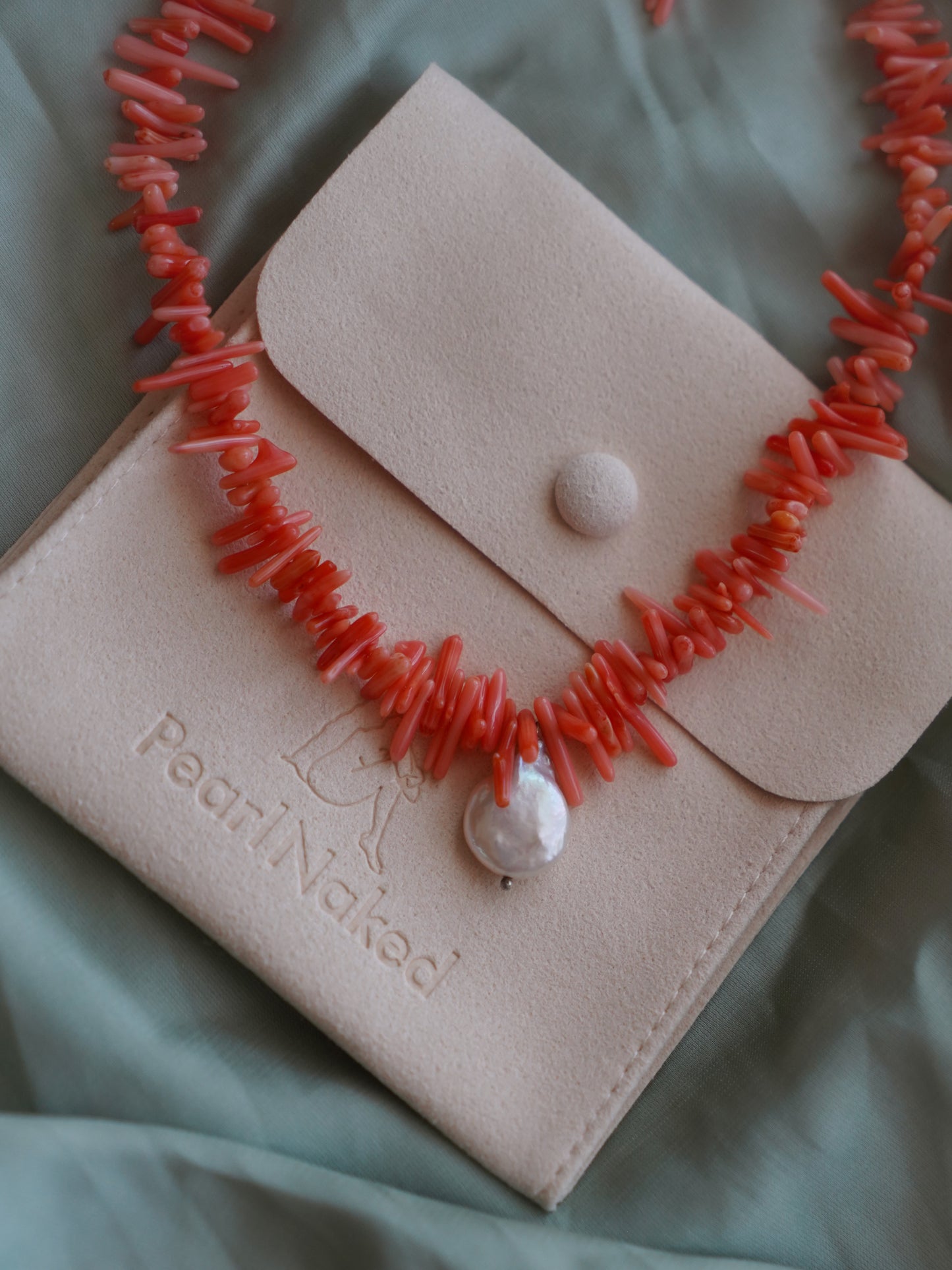 Orange coral necklace
