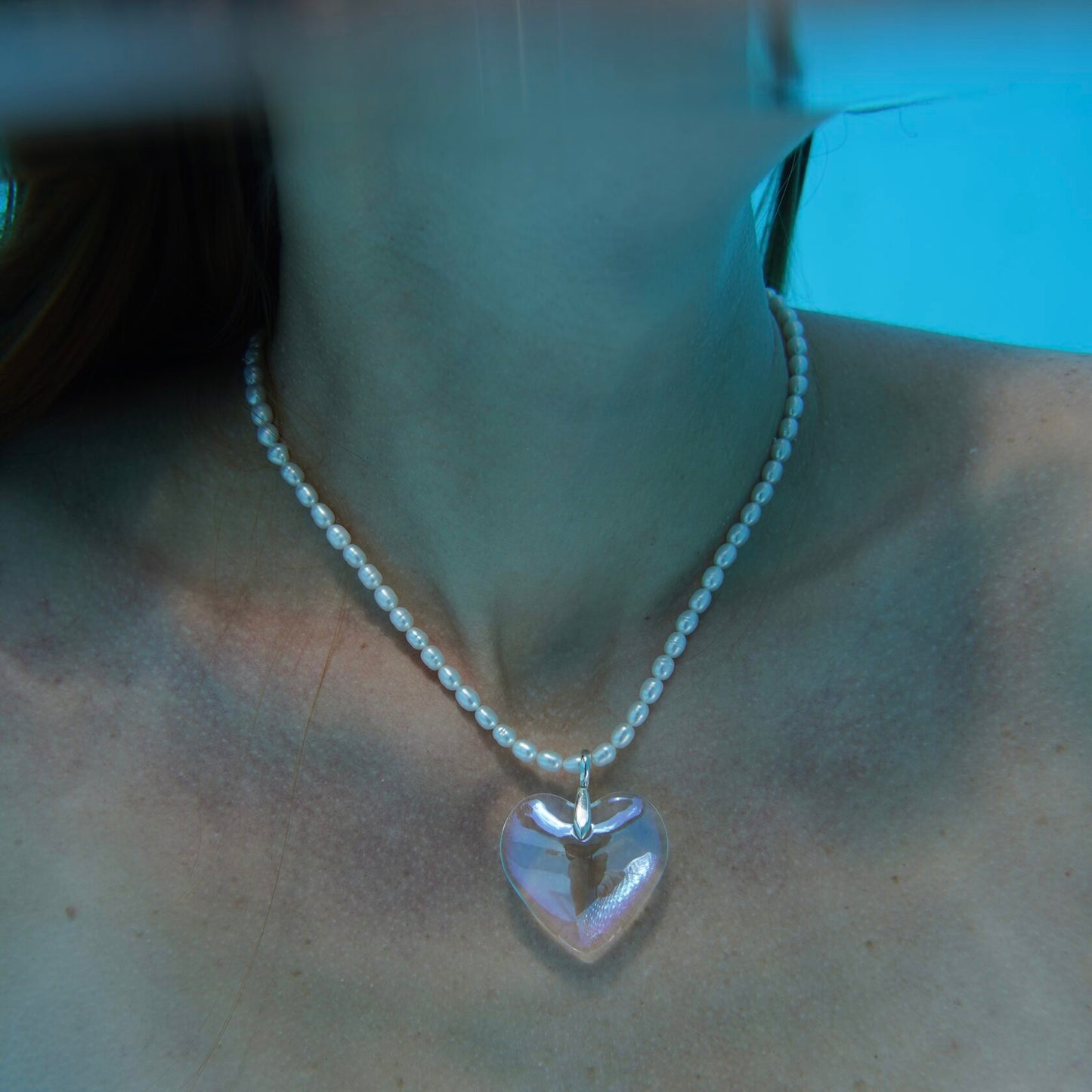 Pearl glass heart