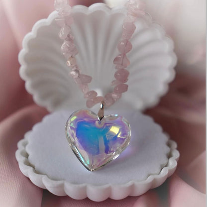 Pink glass heart